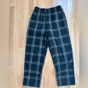 Zara Women's Black and Tan Plaid Trousers